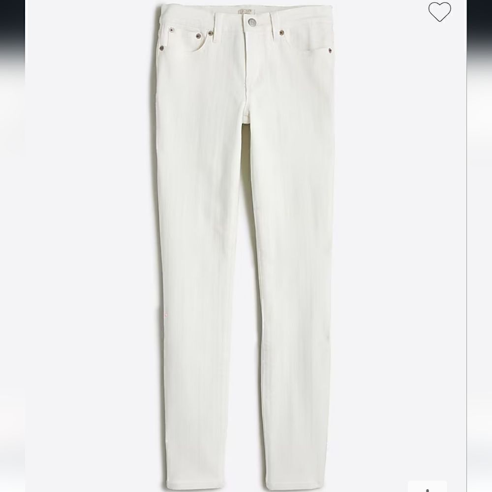 J.Crew Factory 8" Midrise Skinny Jean in White Denim Size 32/28